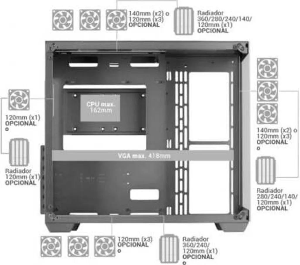 Boîtier PC E-ATX Mars Gaming MCV4 XXL idéal pour watercooling et gaming - 6