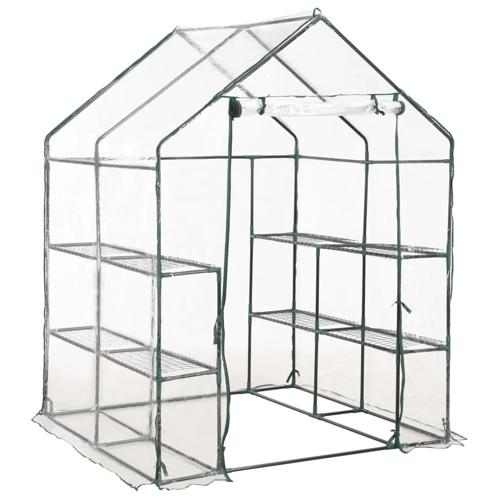Serra da Giardino vidaXL 143x143x195 cm - 8 Ripiani Acciaio e PVC