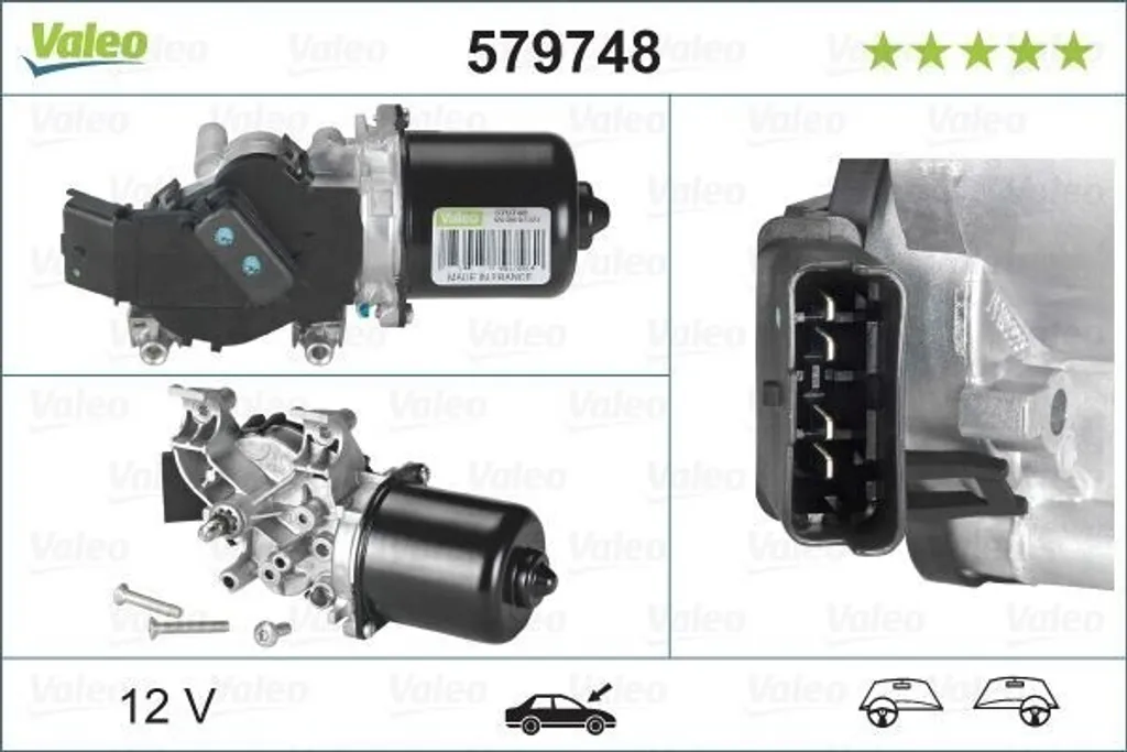 Moteur essuie-glace Valeo 579748 robuste et silencieux pour Nissan Note