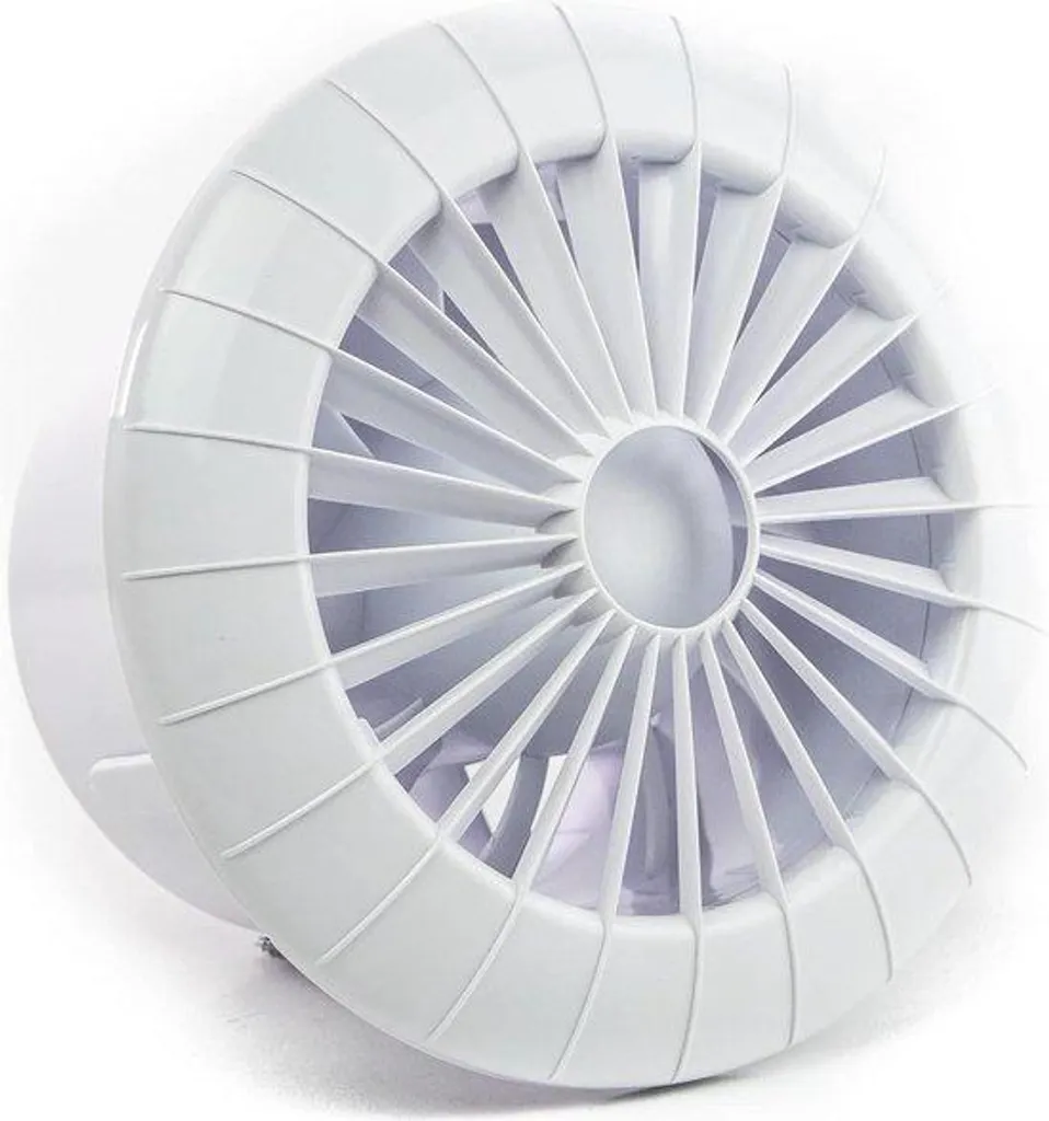 Ventilateur de salle de bains blanc 12 cm avec hygrostat électronique