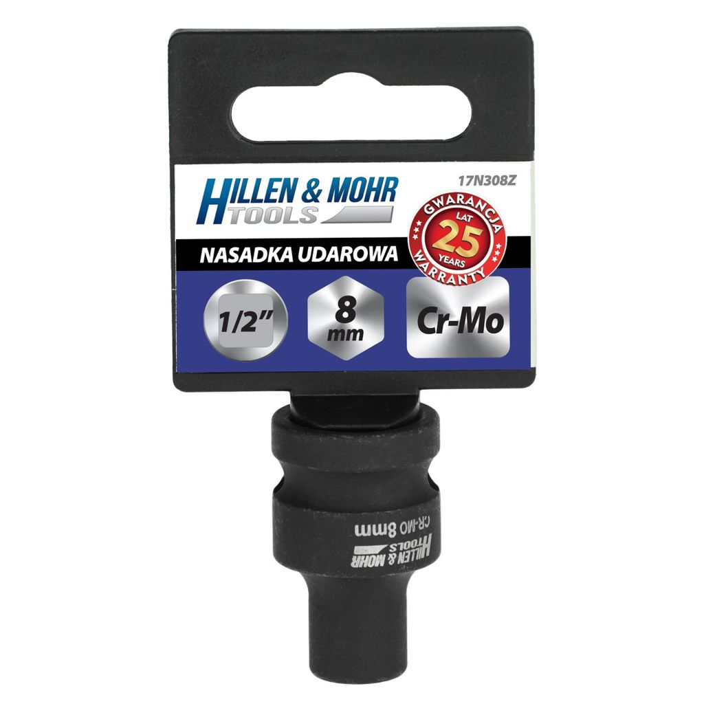 Schlagschraubereinsatz 1/2'', 8x38mm, Cr-Mo-Stahl