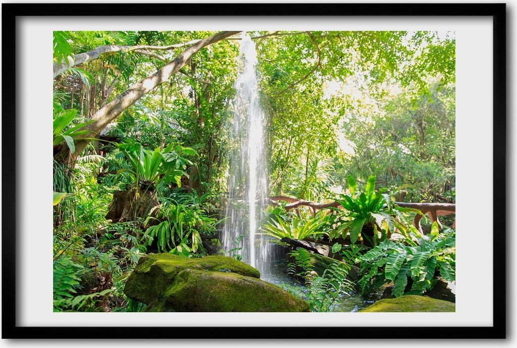 Bild 60x40 MDF-Rahmen, Wandkunst Wasserfall