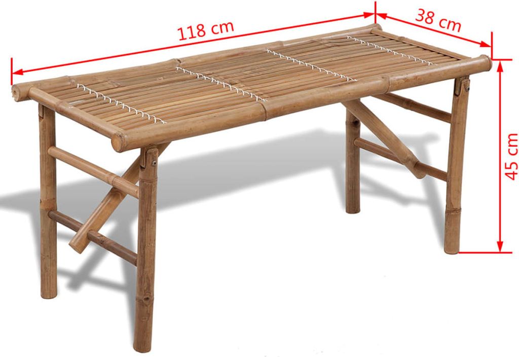 vidaXL Gartenbank Klappbar 118 cm Bambus Gartenbnke