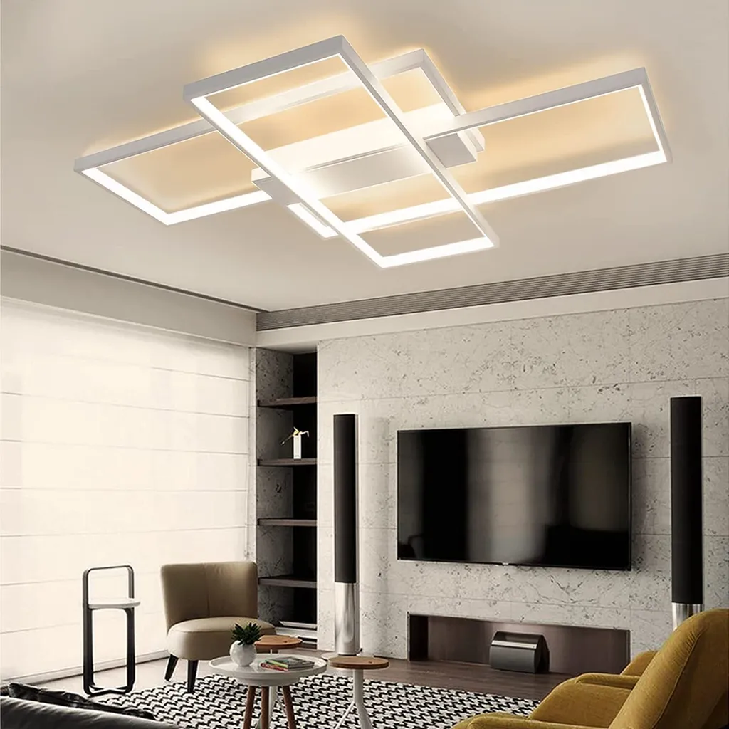 Plafonnier LED Dimmable 88W avec Télécommande - Intensité Réglable