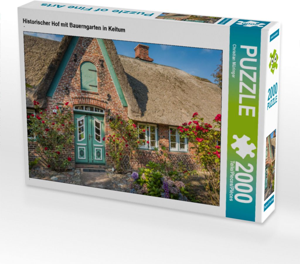 CALVENDO Puzzle Historischer Hof mit Bauerngarten in Keitum | 2000 Teile Lege-Größe 90x67cm Foto-Puzzle für glückliche Stunden