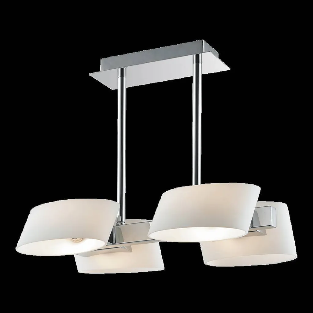 Plafonnier pour Salon et Chambre AWAYA - Lustre 4 Feux G9 Chrome Chic