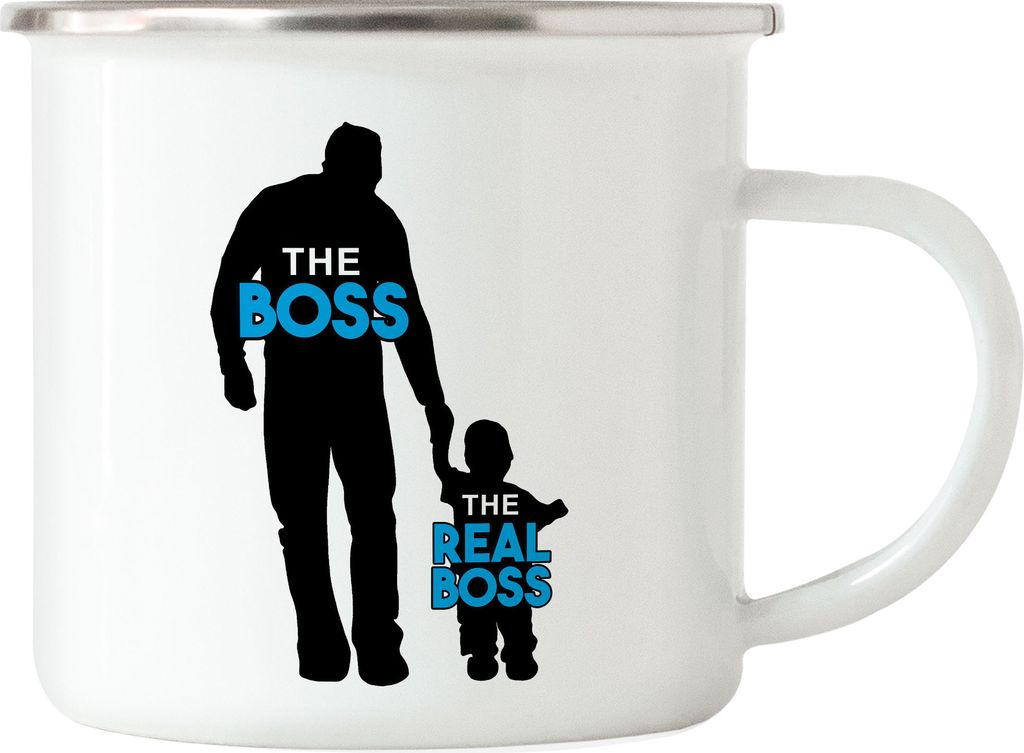 Der Chef Der Echte Chef Emaille Tasse Vatertagsgeschenk Produktbild 