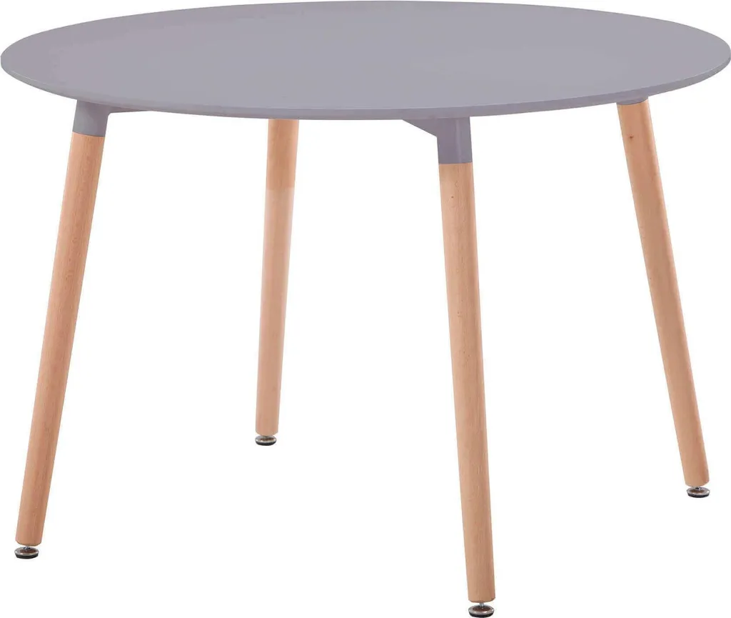 MilaniHome.it - Tavolo da interno di design scandinavo in plastica e legno diametro 120di coloreGrigio