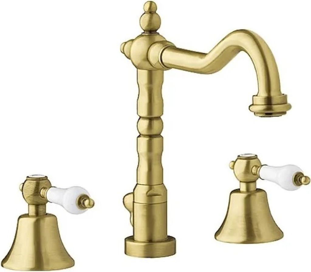 Waschtischarmatur 3-Loch Bronze Retro