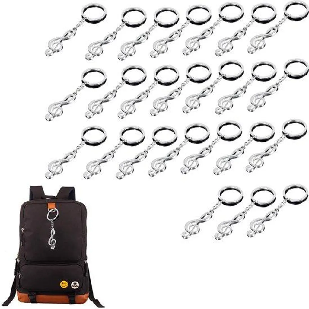 Lot de 24 porte-clés note de musique en métal pour cadeau scolaire