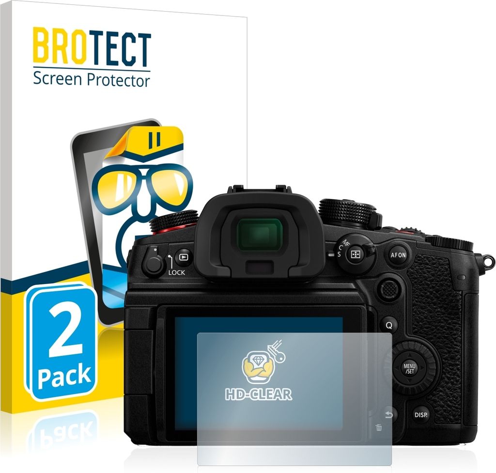 2x Für Panasonic Lumix DC-GH6 Schutzfolie BROTECT Displayschutz Display Schutz Folie Klar Transparent