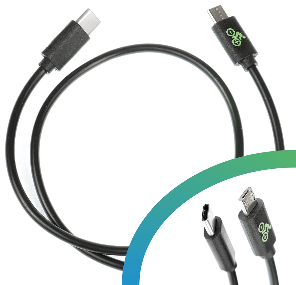 E-Bike USB Ladekabel Micro B - USB C - 450mm