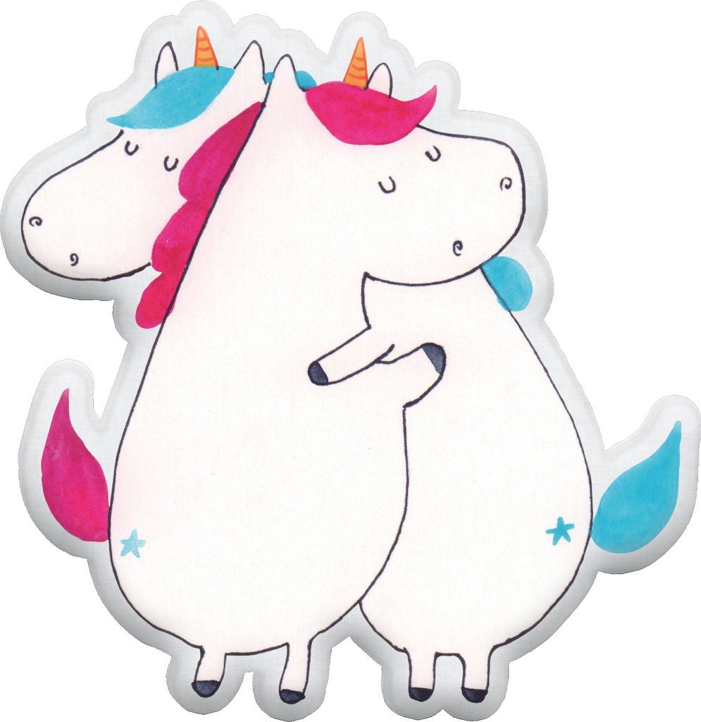 Mr. & Mrs. Panda Zierkissen Einhörner Umarmen 35 cm - Weiß - Geschenk, Familie, Unicorn, Kuscheltier, Stofftier, Liebe, Schwester, Einhorn, Kusch...