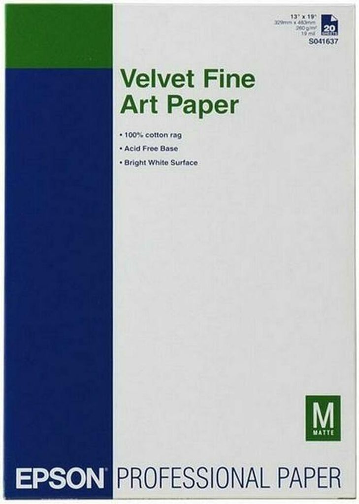 Epson Velvet Fine Art Paper A 3+ 20 Blatt, 260 g         S Produktbild 