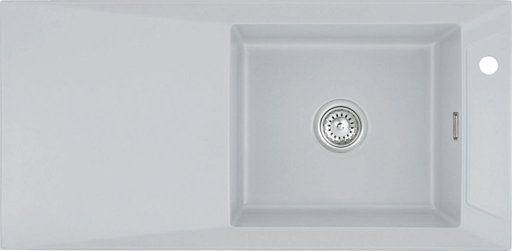 KeraDomo Spüle SIRO 100 ALU mit Handbetätigung