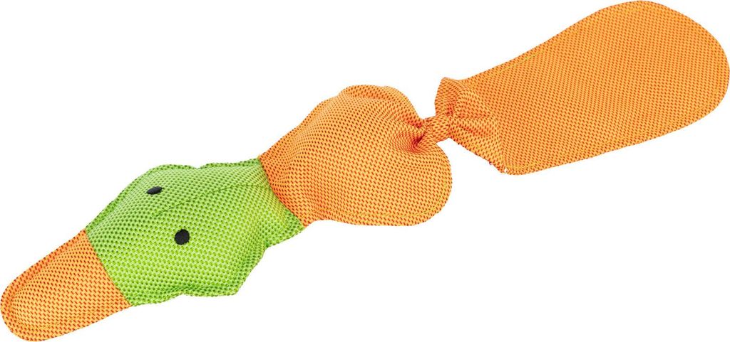 TRIXIE Ente Hundespielzeug - orange/lime - 50 cm Produktbild 
