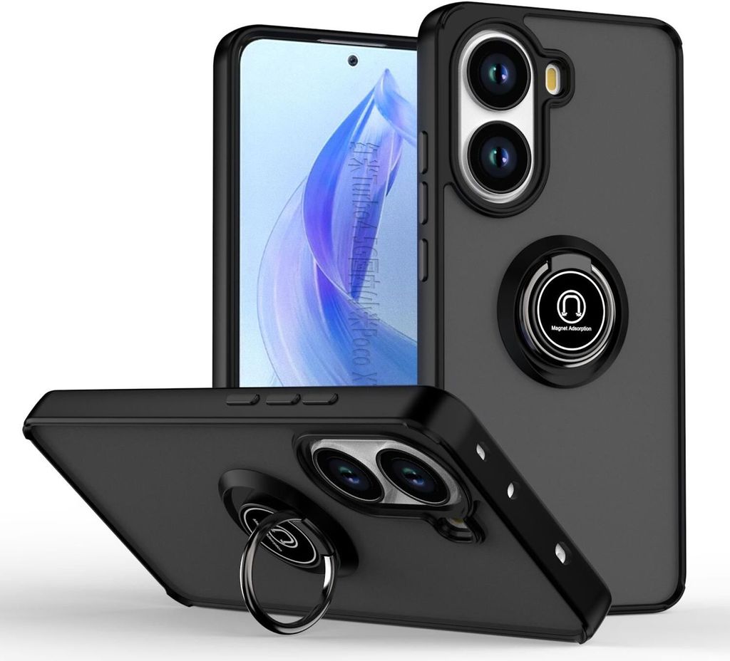 Für Xiaomi Poco X7 Pro 5G / Redmi Turbo 4 Q Series Shadow Design TPU + PC Schutz Hülle Schwarz