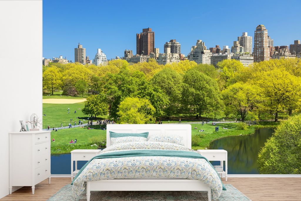 MuchoWow Fototapete für Wohnzimmer oder Schlafzimmer Wandtapete Vinyl Motivtapete New York - Central Park - Sommer - 600x400 cm - Vinyltapeten