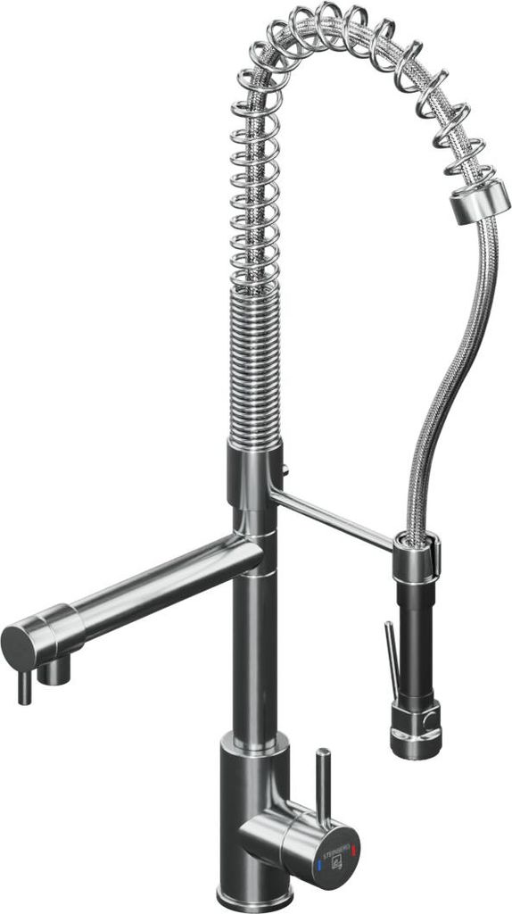 Steinberg Serie 100 Küchenarmatur, mit Handbrause, Ausladung 156mm, schwenkbar, 1001480BGM