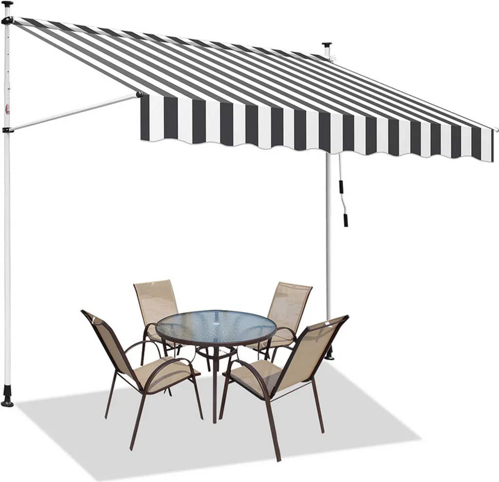 Tenda da Sole Elegante SWANEW 2M | Stile Bianco-Grigio per Terrazzo