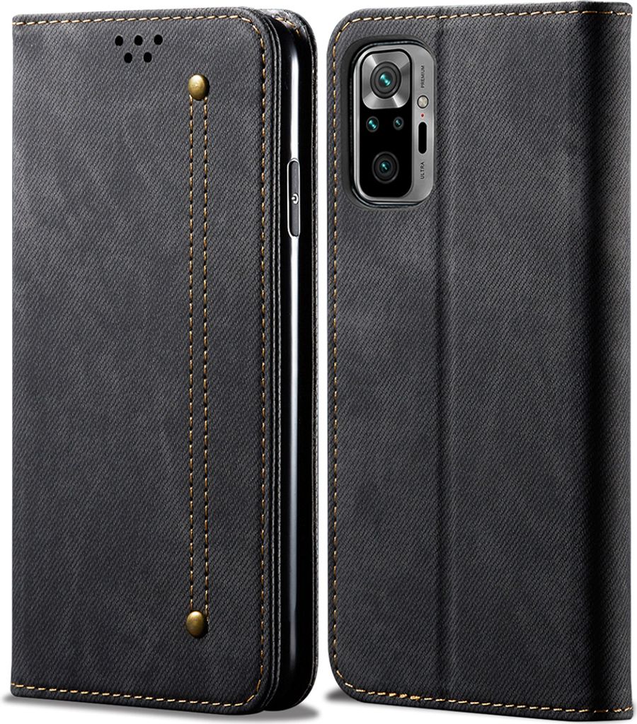 Redmi Note 10 4G/ Note 10S Hülle, LaimTop Denim Leder Brieftasche Magnetverschluss Flip Bookstyle Schutzhülle mit Standfunktion für Xiaomi Redmi...