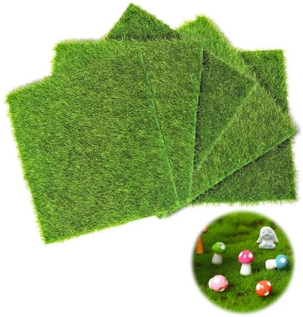 Plaque de gazon synthétique miniature 15x15 cm pour modélisme et DIY