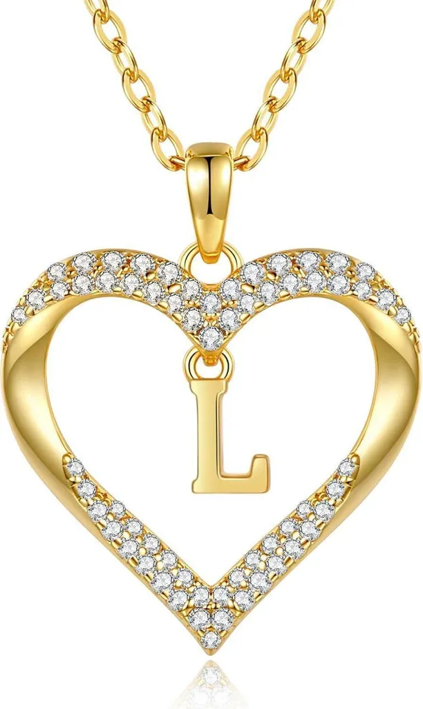 Collana Cuore Iniziale Oro 18K CDE | Regalo Personalizzato Mamma Natale