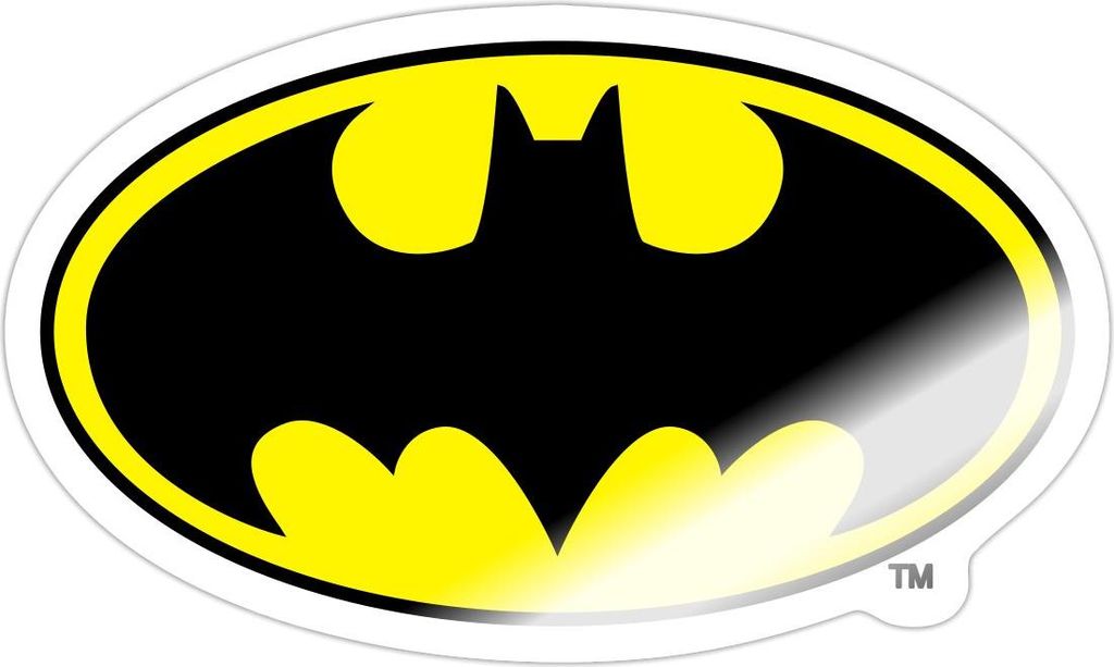 Spreadshirt DC Comics Batman Original Logo Sticker Aufkleber, 10 x 10 cm, Weiß glänzend
