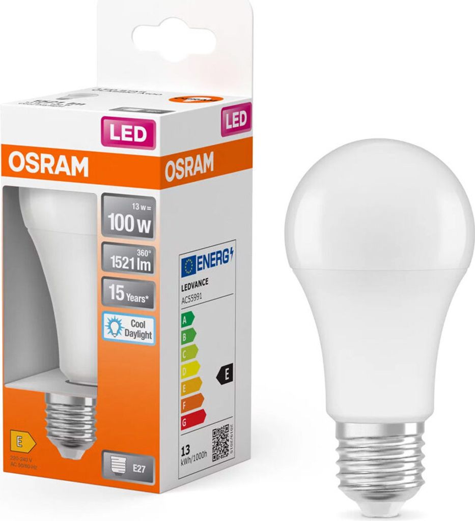 OSRAM STAR E27 LED žárovka 13W A100 matná denní bílá jako Obrázek produktu 1