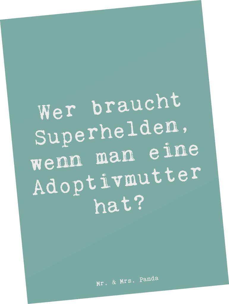 Mr. & Mrs. Panda Grußkarte Spruch Adoptivmutter Heldin - Meeresbrise - Geschenk, Familienliebe, Alltagshelden, Ansichtskarten, Familie, Mutterscha...