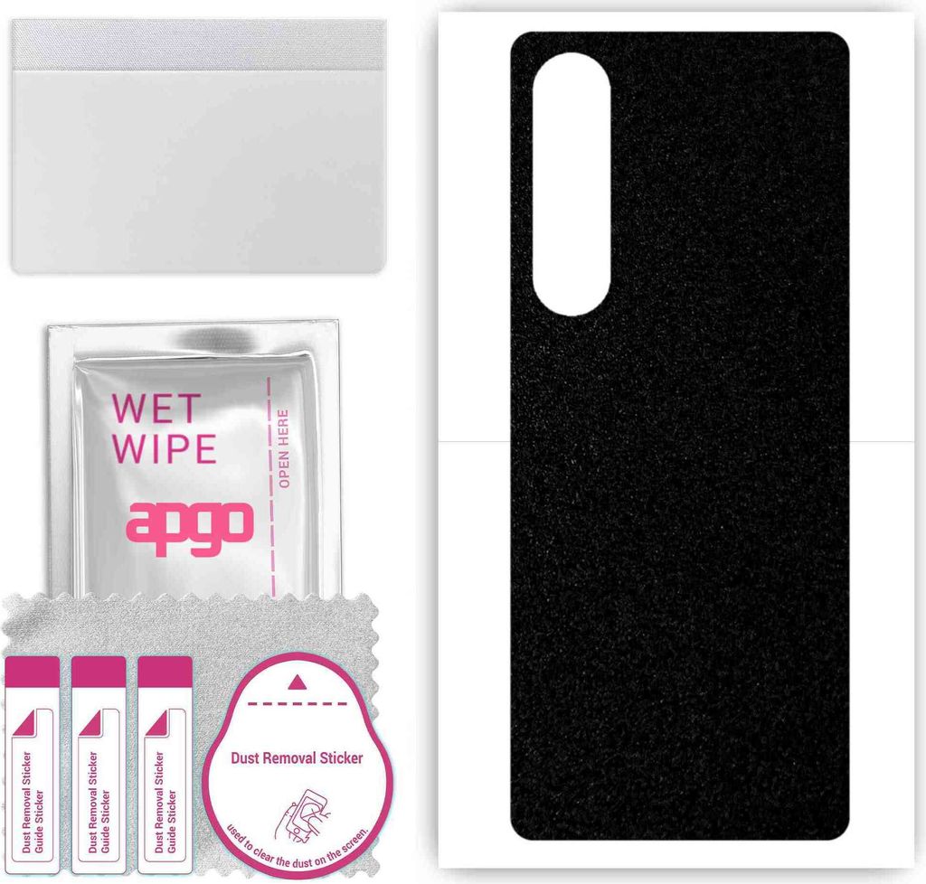 apgo Rückseite Schutzfolie, Skin, kompatibel mit Sony Xperia 1 V, Hinten Displayschutzfolie aus Vinylfolie, kratzfest, einfache Montage - Mattschwarz