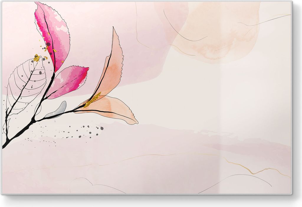 DEQORI Schneidebrett Glas 30x20 cm 'Hineinragende Zweige' Schneideplatte groß