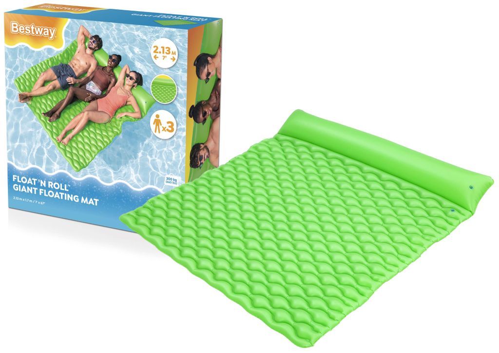 Bestway® XL- Luftmatratze Float n' Roll™ 213 x 170 cm Produktbild 