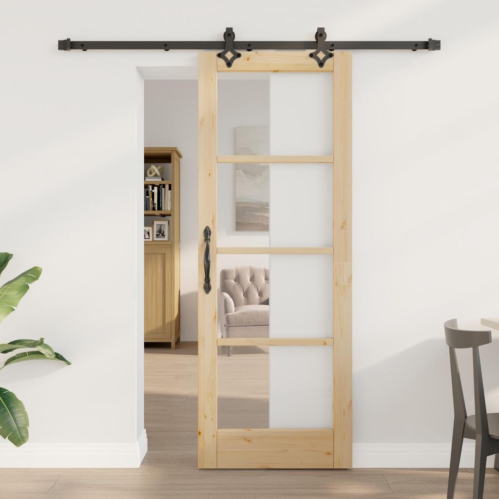 Eleganten-Stil Schiebetür mit Hardware-Set "ORKDAL" Massivholz & Glas Design Haustüren Cloris722091