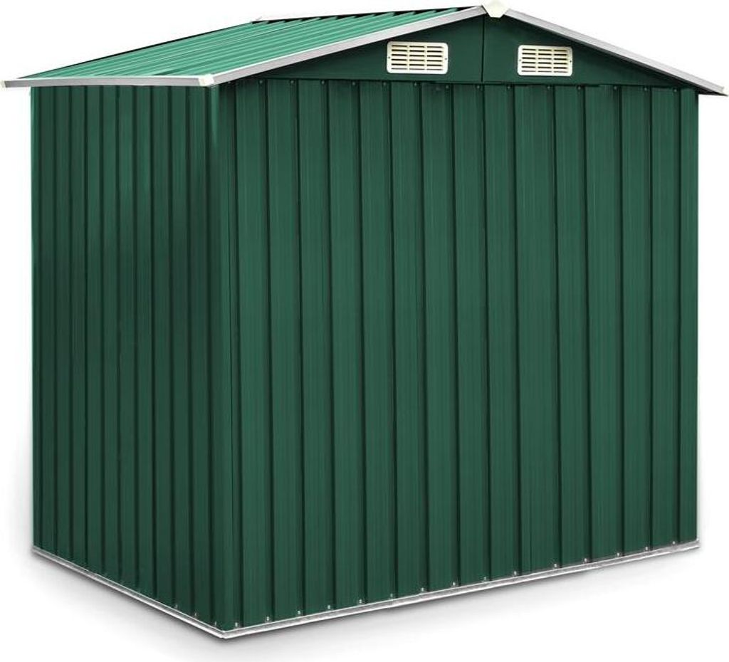 Geräteschuppen Gerätehaus Metall 204x132x185 cm Gartenschuppen grün Gartenhaus