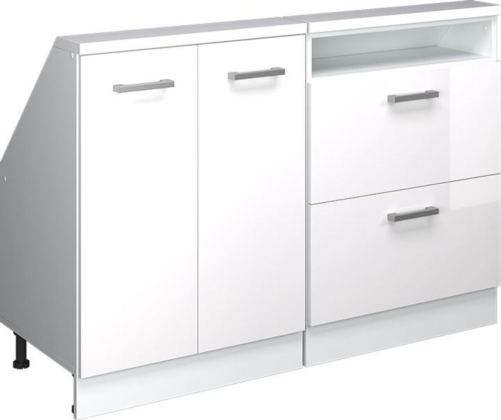 Dachschrägenschrank-Set Vicco Rion Weiß Hochglanz 2er Set, Produktbild 
