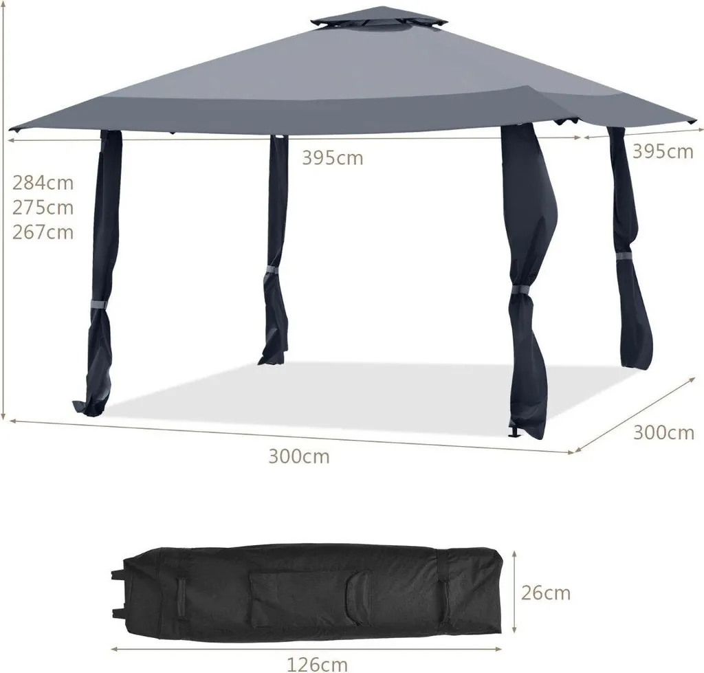 Abri de terrasse 4x4 m idéal pour réceptions et stands de marché - 2