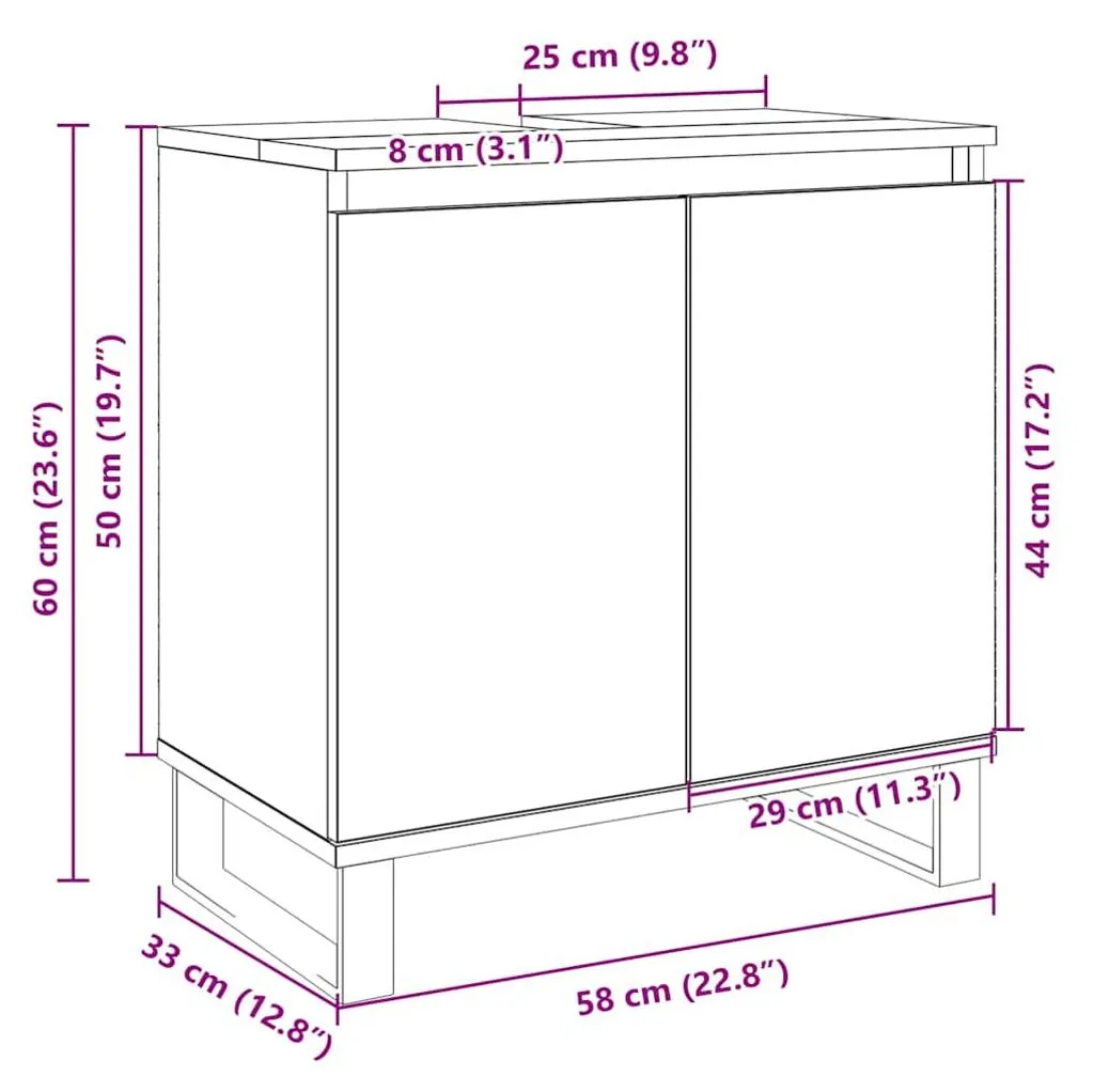 Armoire de salle de bains gain de place 58x33x60 cm idéale pour petit espace - 7