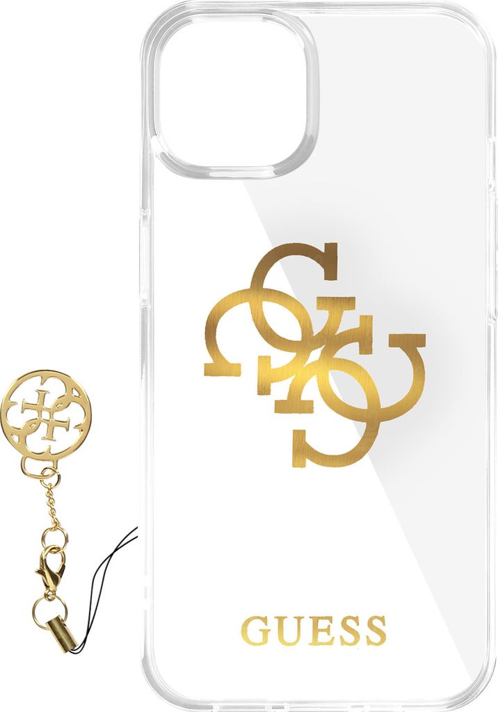 Guess GUHCP13SKS4GGO iPhone 13 mini 5.4 Transparente Hardcase 4G Gold Charms Collection Handyhülle