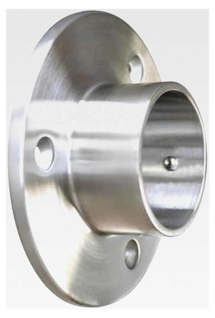 Wandflansch mit Madenschraube für Rohr Ø 33,7 mm aus Edelstahl V2A