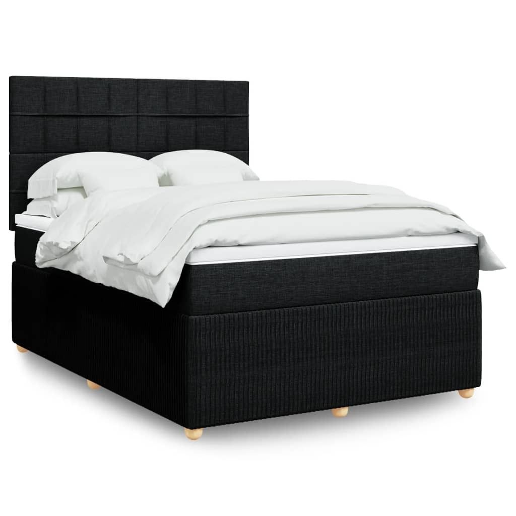 Maison Exclusive - Boxspringbett mit Matratze Schwarz 140x190 cm Stoff