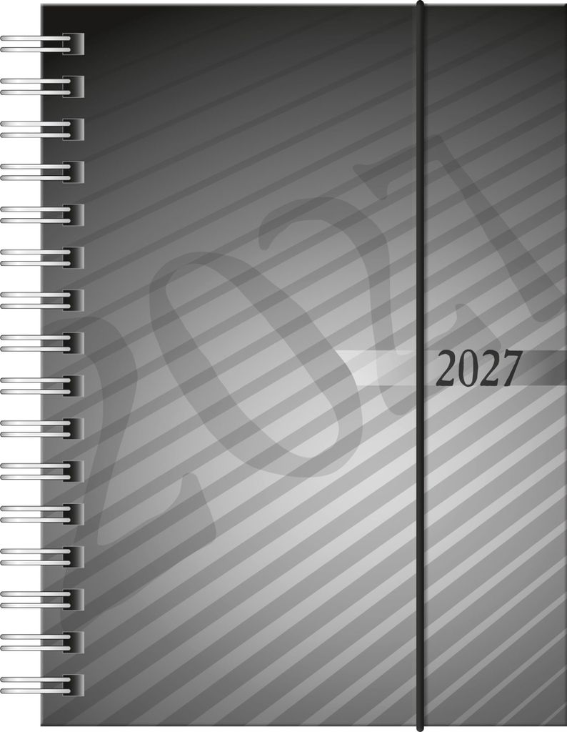 rido/idé 7013102907 Taschenkalender Mod. perfect/Technik I 2027 A6, Kunststoff, anthrazit