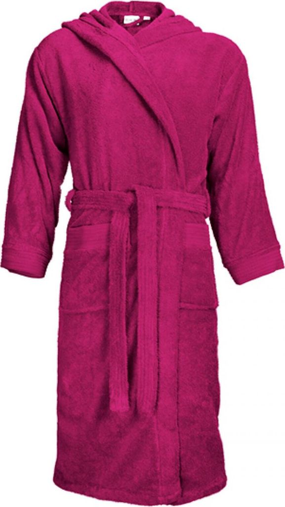 The One Towelling T1-BH | Bathrobe Hooded - Bademantel - Farbe: Magenta - Größe: L/XL