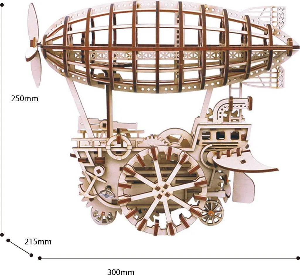 Puzzle 3D Dirigeable en Bois ROKR 349 Pièces Découpe Laser Précise - 6