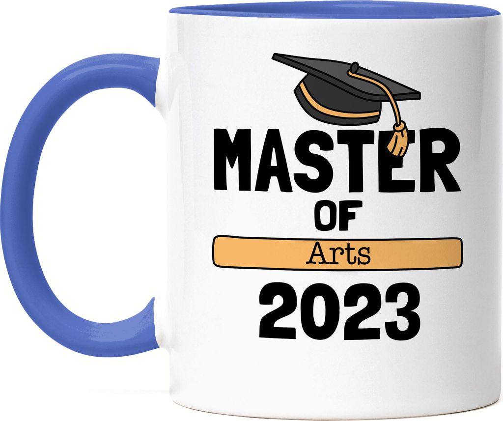 Master of Arts 2023 Tasse Blau Studium Absolvent Abschluss Geschenk Masterabschluss Uni