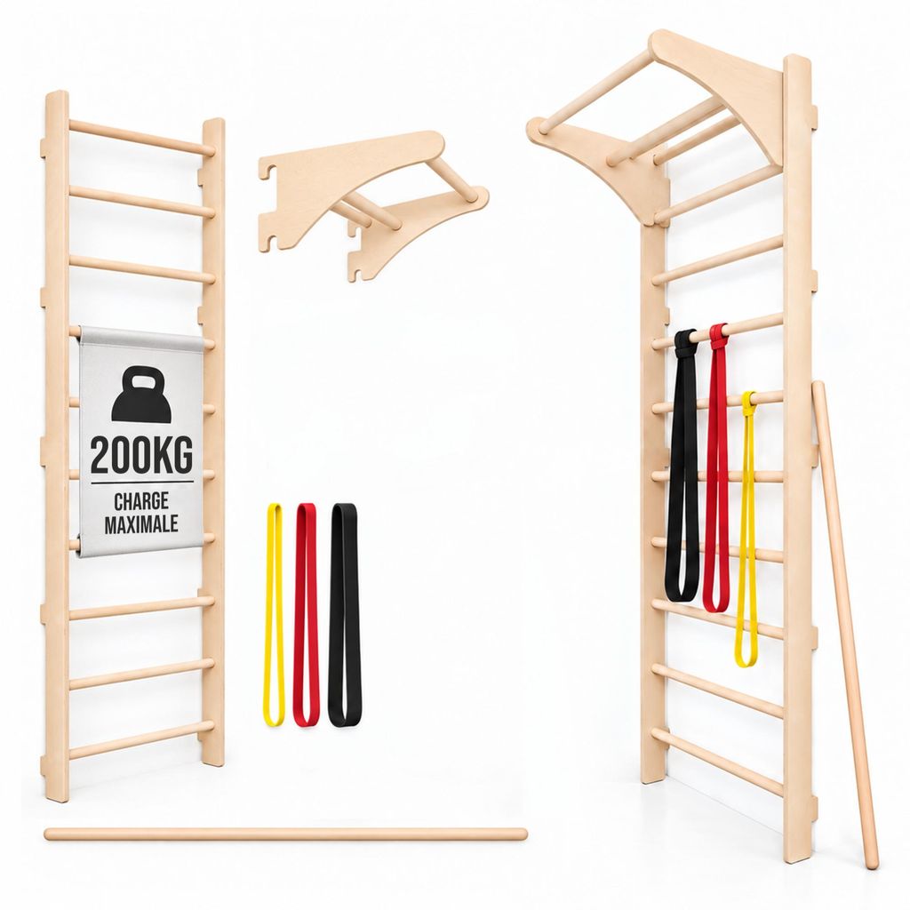 MAMOI Espalier avec barre de traction, bandes de résistance Image du produit 