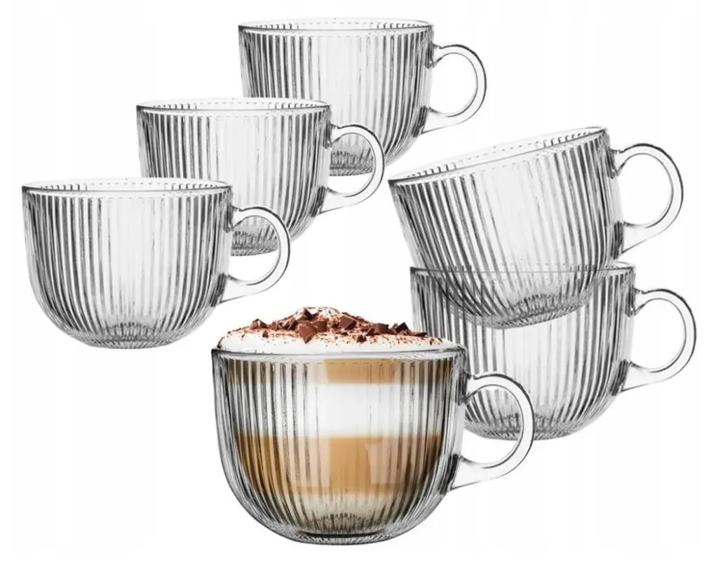 Set LUXITO Strips 6 Bicchieri 510ml: Eccellenza per Caffè e Dessert