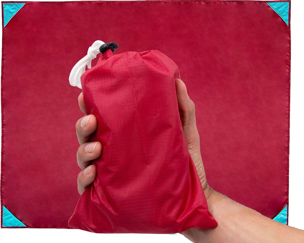 Picknickdecke mit Tasche, 135x165 cm, rot