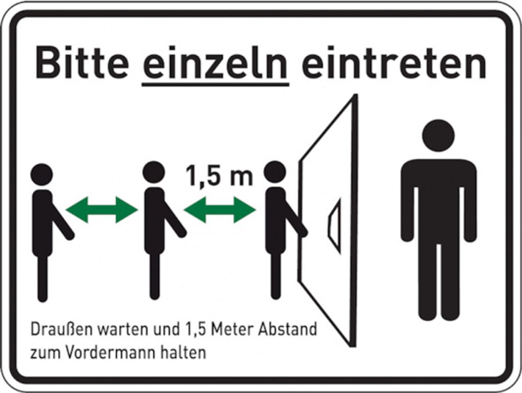 Dreifke Hinweisschild, Bitte einzeln eintreten | Folie selbstklebend | 200x1...