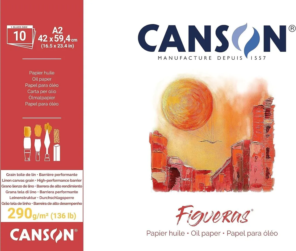 Support Peinture Huile et Acrylique Canson Figueras A2 290g 10 Fls